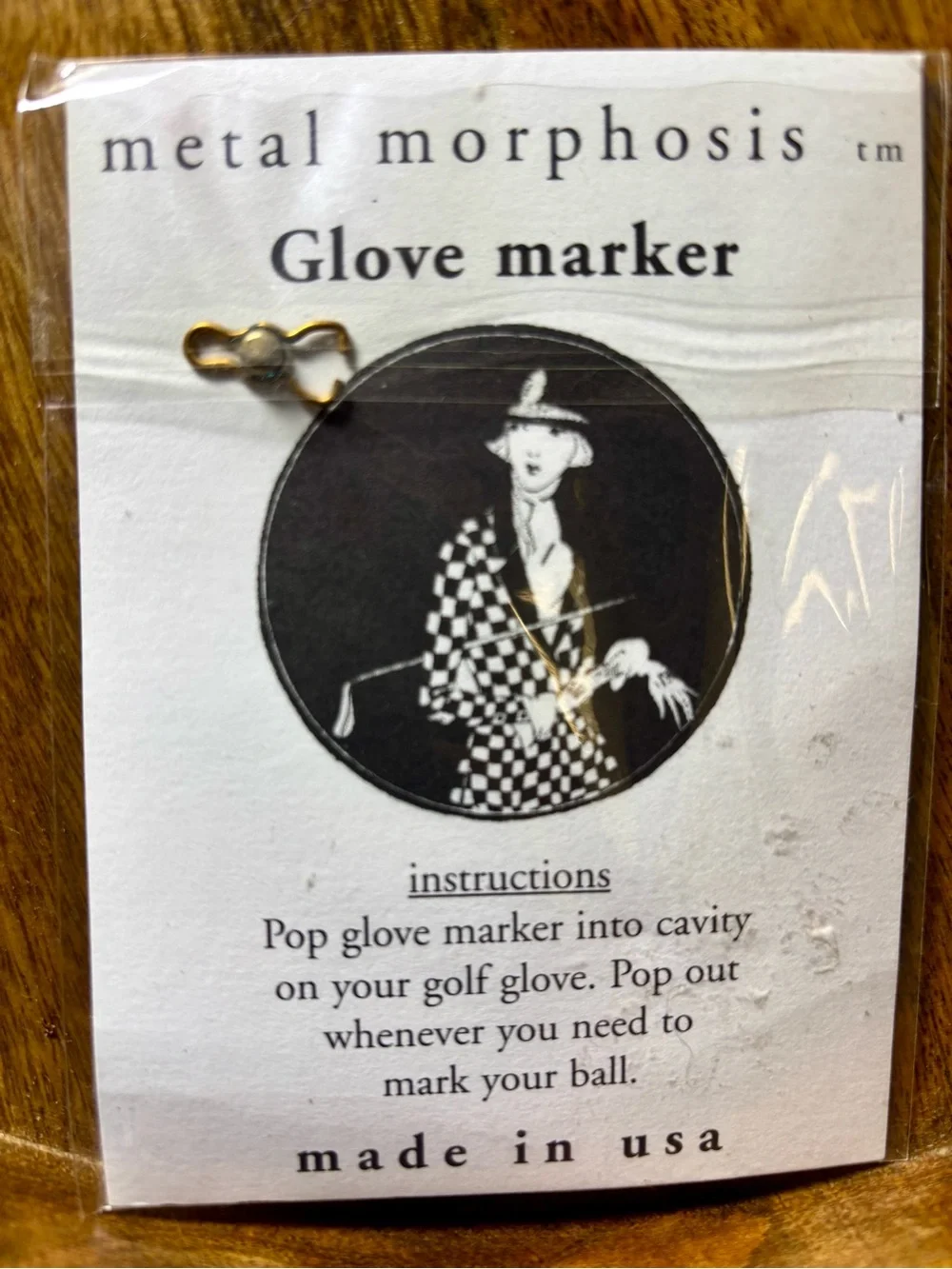VTG Golf Glove Marker Woman’s Metal Morphosis Lady Swinging Club USA New